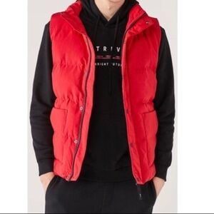 Tonkin Wearables Red Vintage Puffer Vest Medium